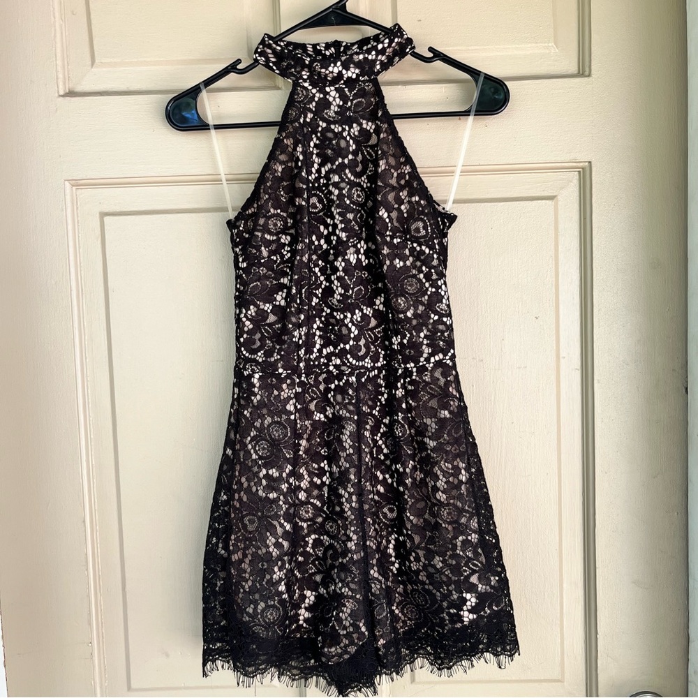 Rue21 Black Lace Halter Jumpsuit Romper